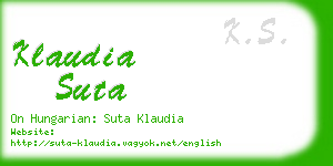 klaudia suta business card